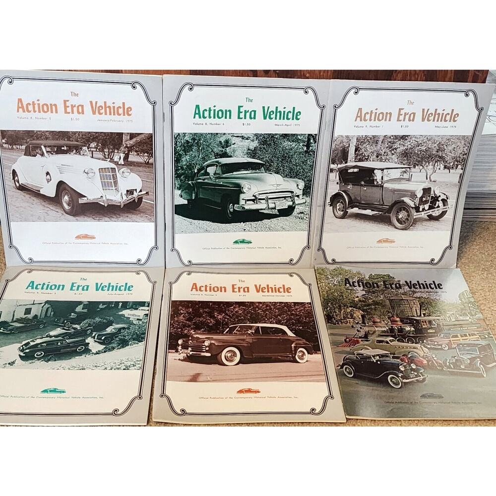 1975 The Action Era Vehicle Magazine Historical Vehicle Assoc Full Year 6 Issues